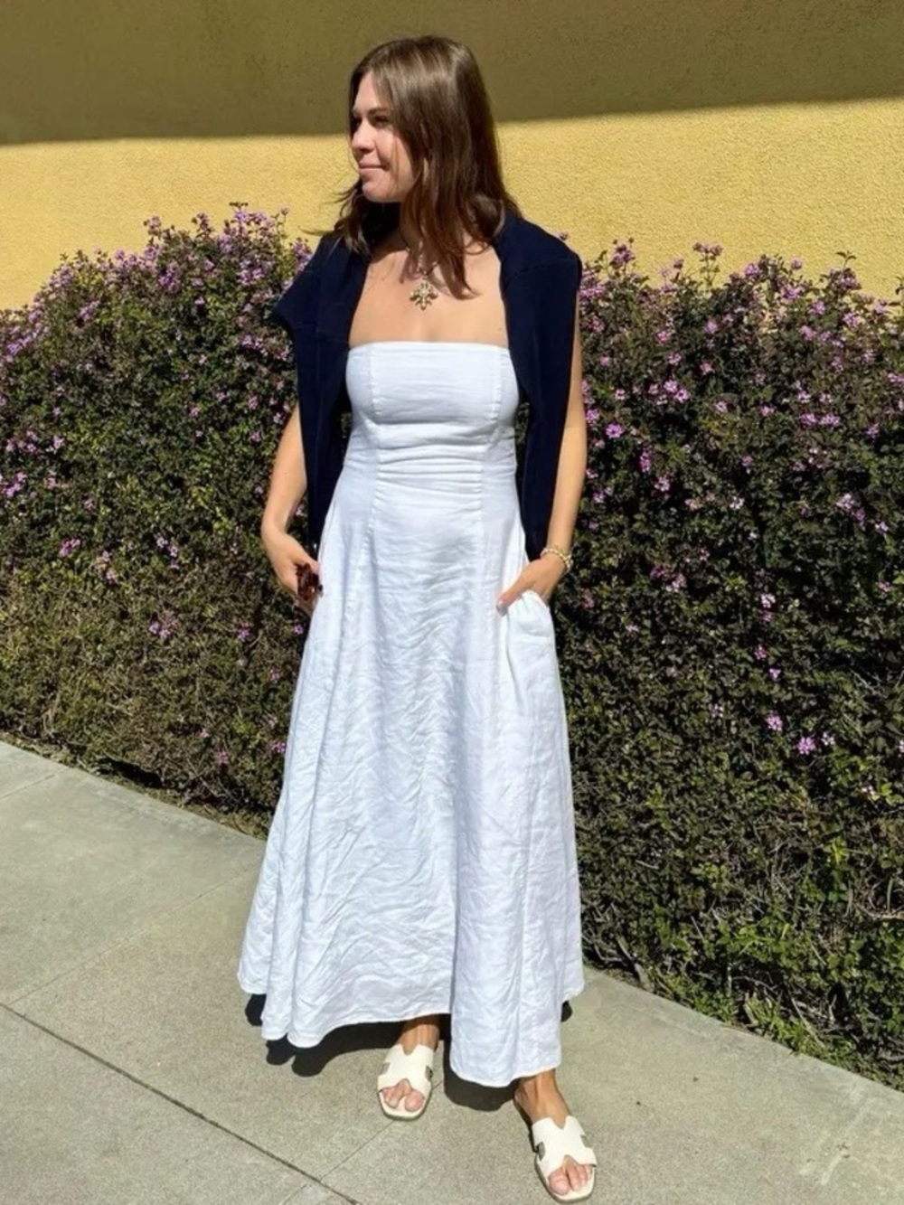 NEW Favorite Daughter The Favorite Linen Dress White - Picture 10 of 15